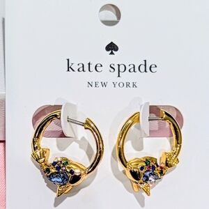 🆕 KATE SPADE "What A Catch" Gold/Blue Fish Earrings